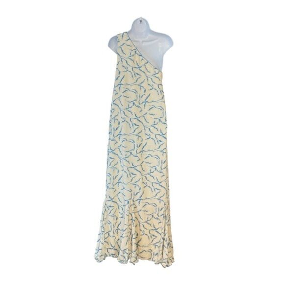 Hyacinth House NEW Ivory Blue Coral One Shoulder Sybil Maxi Dress Size XXL - Picture 6 of 10